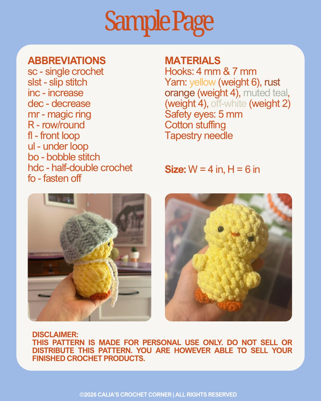 Cozy Duckling Crochet Pattern